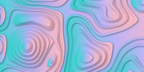  Wave paper curved relief background. Blank topographic contour map subtle. Vector geographic contour map design in white background.