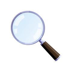 Magnifying glass vector isolated on white background.