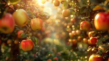 Fantasy Orchard Enchanted Apples - obrazy, fototapety, plakaty