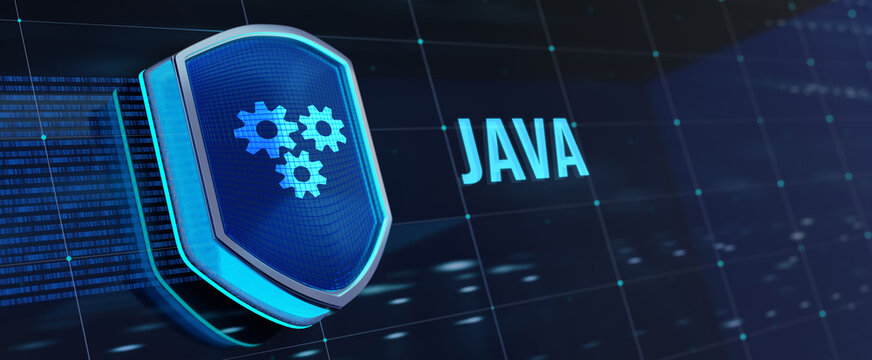 Software, web development, programming concept. Programming languages java and program. Software development. 3d illustration