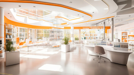 The foyer is a corridor in a modern hospital.