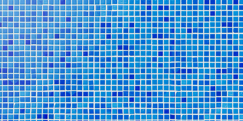 Blue tile flooring texture for pools isolated on white background. 