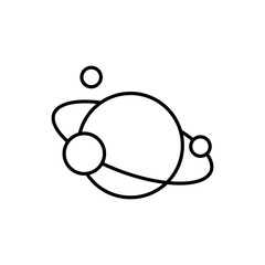 Astronomy planet with ring icon vector illustration. Saturn planet on isolated background. Galaxy space sign concept.