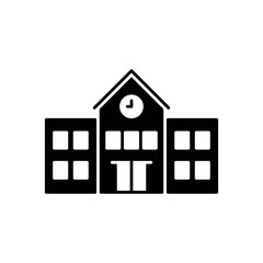 High school building icon vector illustration. Schoolhouse on isolated background. Education sign concept.