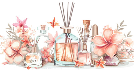 Realistic decorative composition with perfume 