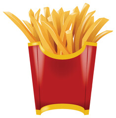 Vector graphic of a red carton of french fries