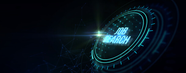 Business, Technology, Internet and network concept. Job Search human resources recruitment career. 3d illustration