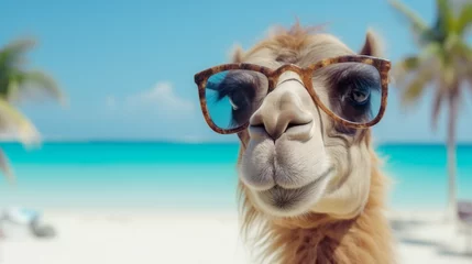 Tuinposter camel on the beach © qaiser