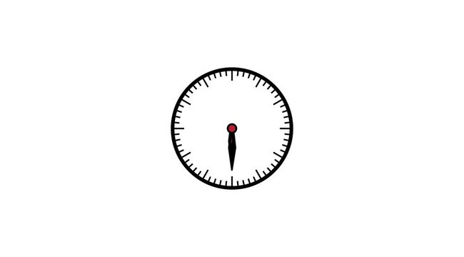 Changing the time on the clock, the rotation of the hands for 12 and 24 hours. 4K animated icon
