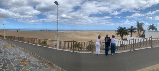 panor&aacute;mica de las Dunas de Maspalomas, Gran Canarias, Espa&ntilde;a