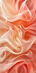 Obraz premium Beautiful smooth elegant wavy light peach orange satin silk luxury cloth fabric texture, abstract background design. Copy space