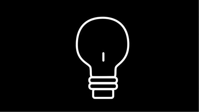 Animation Idea Icon Lightbulb monochrome suitable for Business Content