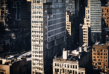'street wall center city york new buildings manhattan colors style retro background view top...