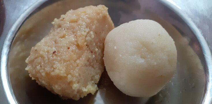 Rasgulla and Chamcham Indian Popular Sweets in a Tray