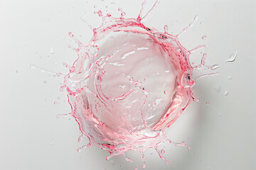 Gel in the transparent bowl on white background, top view. Beauty concept.