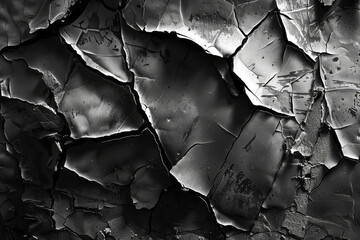 A black and white photo of a rock with cracks and holes. The photo has a moody and mysterious feel to it