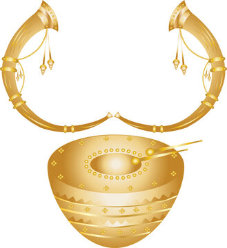 Indian wedding symbol of dhol nagada and shehnai