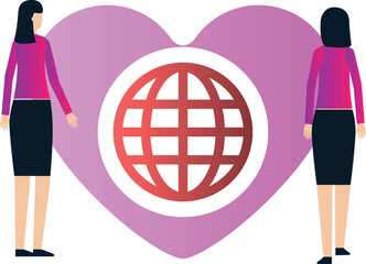 Girls are working for World Charity Day.