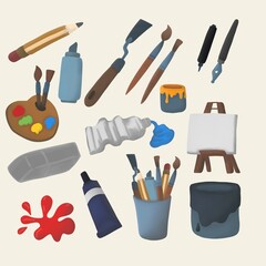 Obraz premium set of art tools
