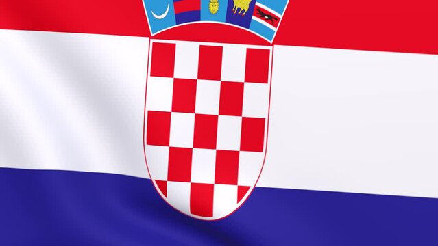 Waving flag of Croatia Animation 3D render Method