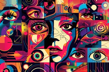 expression of abstract ideas in vector form with vivid design