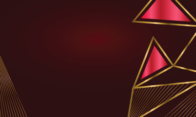 Modern gradient gold and red triangle background design