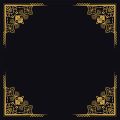 Square gold vintage pattern border element design
