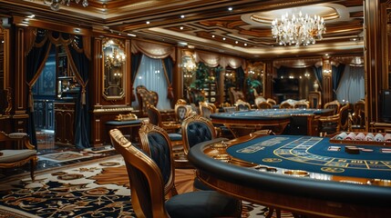 VIP and High Roller Areas: An image showing the opulence of a high roller room in a casino