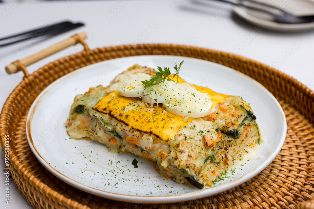 Canvas Prints lasagne pasta with cheese and herb