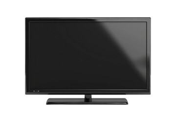 Modern Large Black TV on Transparent Background