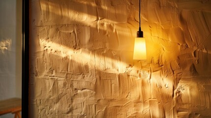 Matte finish image of an exterior lamp lit in the dark on wooden background AI generated