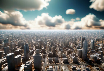 'view megalopolis wood render 3d image clouds aerial Business 3d Sky Technology Office House City...