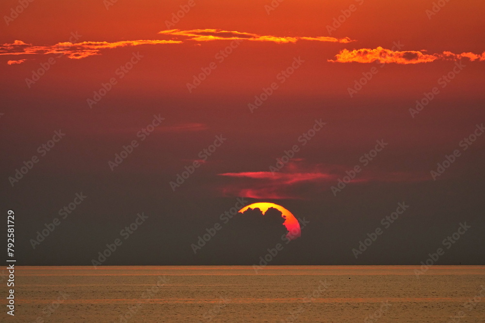 Poster sonnenuntergang am meer