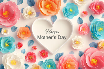 Happy mother's day greetings card illustration