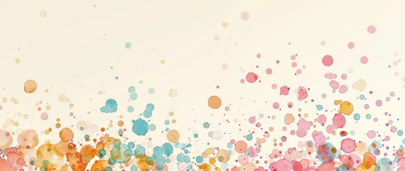 Abstract background with colorful watercolor dots and space for text