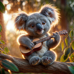 there is a koala bear that is sitting on a tree branch, koala, australian, aussie, shutterstock, eucalyptus, australia, having a snack, in australia, radiant morning light, portrait”, “portrait of a c