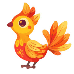 Vibrant Cartoon Phoenix Bird Illustration