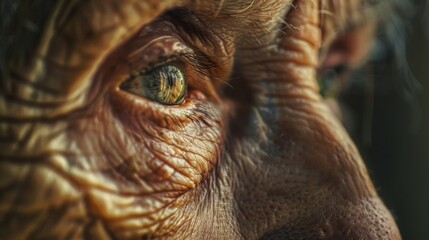 Obraz premium The journey of her wrinkles was a story of courage and determination etched onto her skin. .