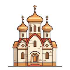 Fototapeta na wymiar Illustrated Eastern Orthodox Church Cartoon