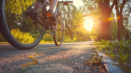 Fototapeta premium Bike Ride Adventure Dust off your bike and go for a bike ride adventure around your neighborhood or along designated bike paths Feel the wind in your hair as you pedal past scenic vistas, urban landma