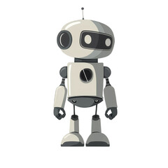 Friendly Modern Robot Cartoon Illustration
