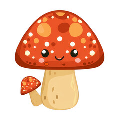 Cute Toadstool Mushroom Cartoon Character