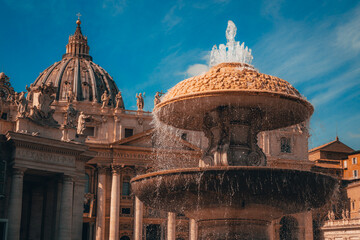 saint peter basilica city and fountain