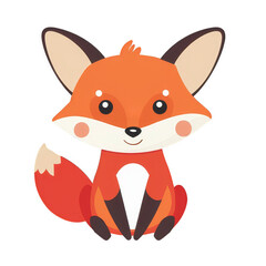Obraz premium Cute Red Fox Cartoon Character Illustration