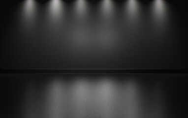 dark empty room with spotlights for product display