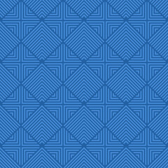 Geometric seamless pattern. Blue abstract print with lines. - 792586160