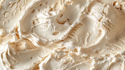 Close-up image of creamy vanilla ice cream with rich texture