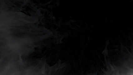 Super Slow Motion Shot of Atmospheric Smoke Slowly Floating on Black Background at 1000fps.