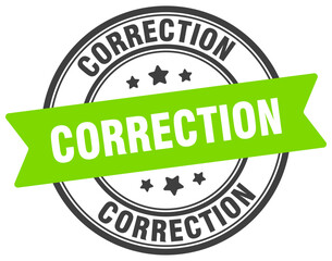 correction stamp. correction label on transparent background. round sign