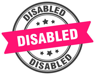 disabled stamp. disabled label on transparent background. round sign